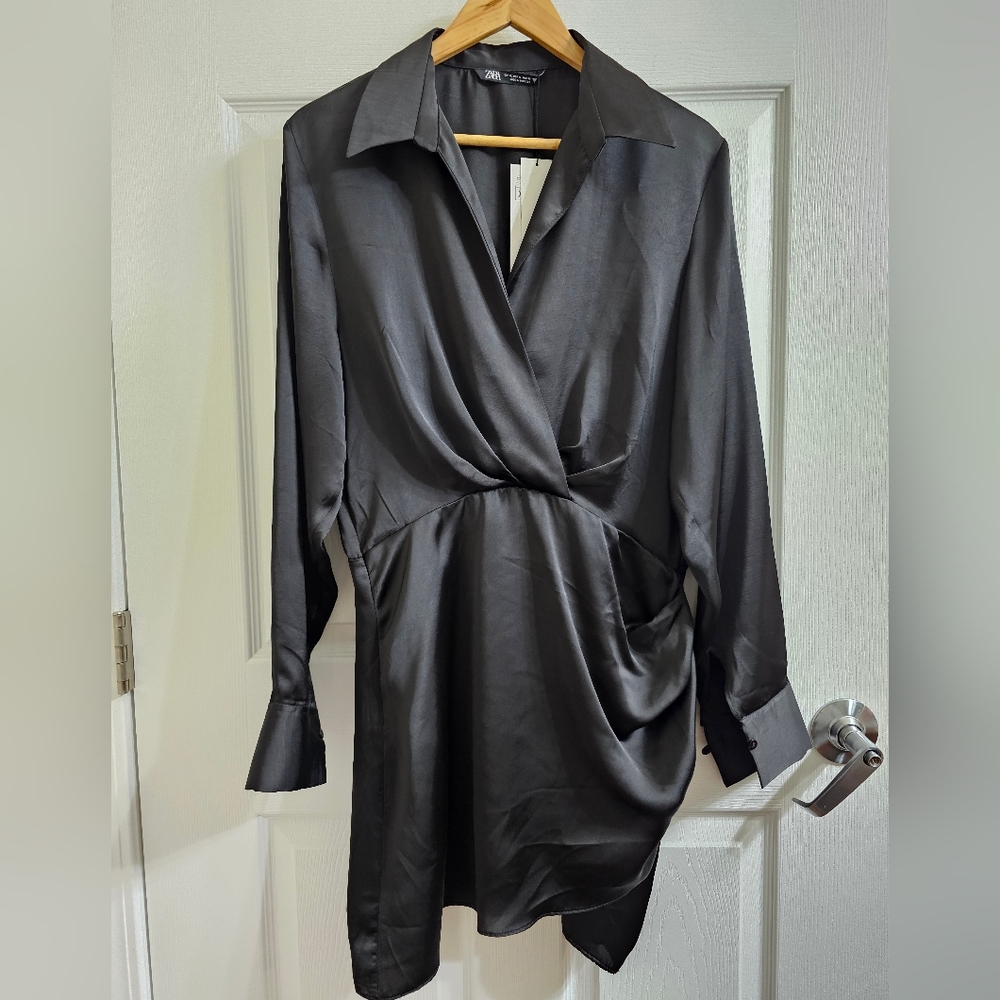 Nwt Zara Black Shirt Dress